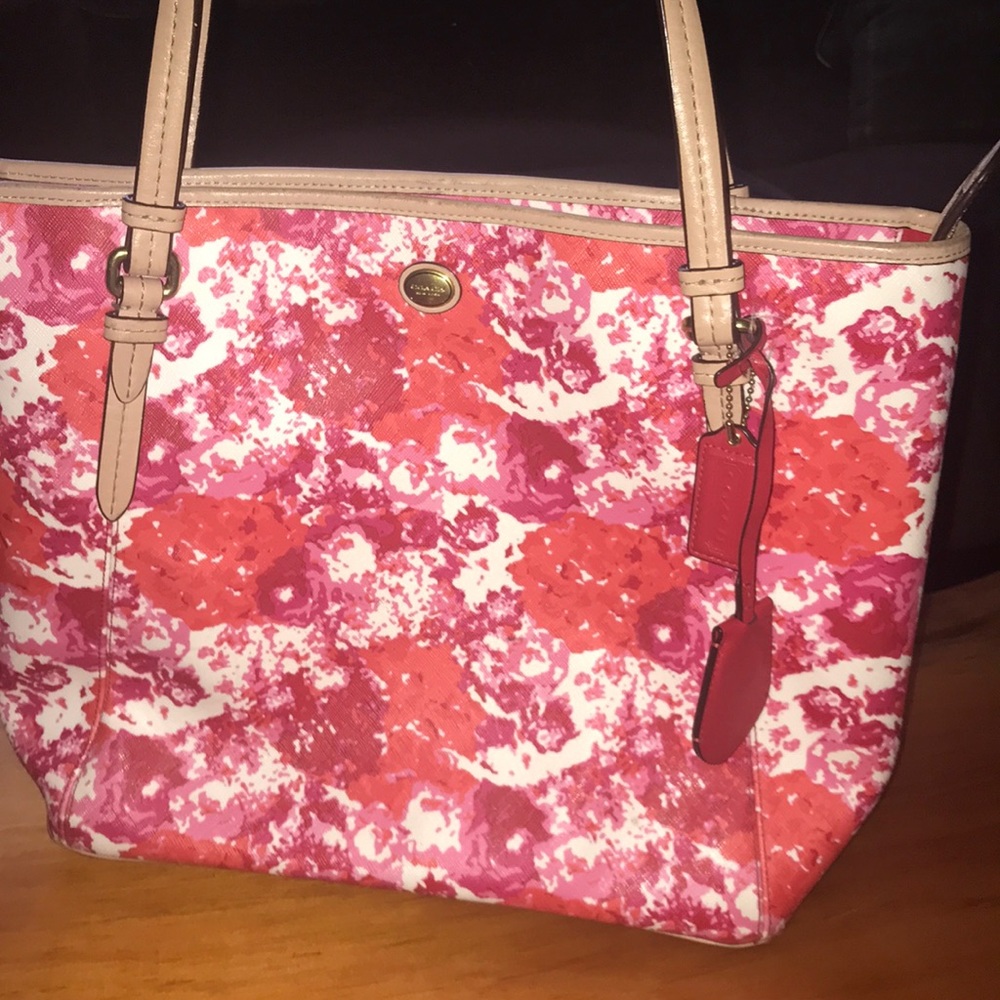 Pink/Orange Coach Tote